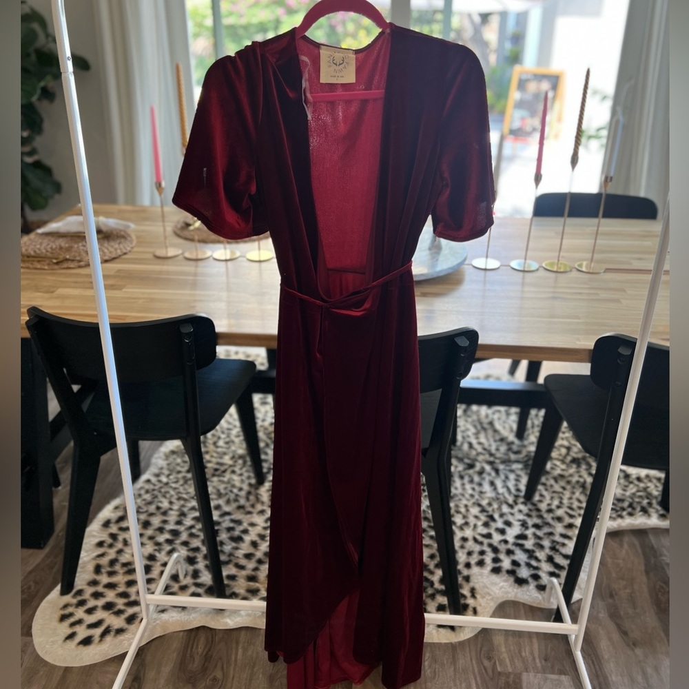 Velvet wrap dress